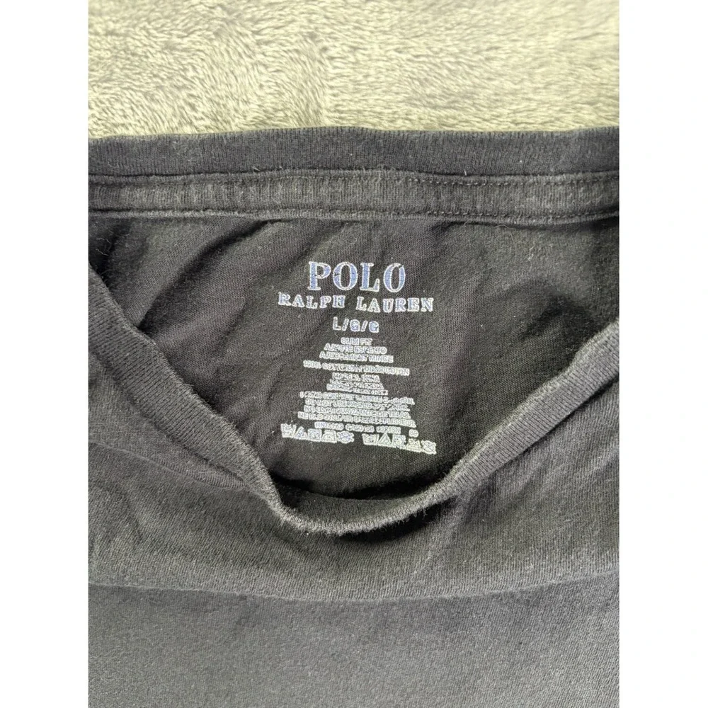 Polo Ralph Lauren Slim Fit Mens L Black T-Shirt Ribbed Crew Neck